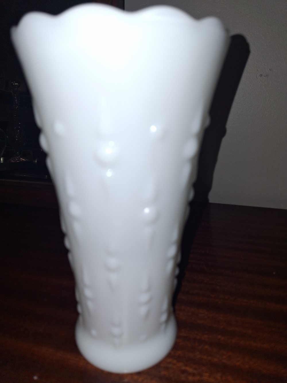 White Decorative Milk Glass Vase